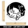 thumbnail image 2 of Dog and Cat Chasing in a Circle Self-Inking Rubber Stamp Ink Stamper - Sky Blue Ink - Medium 1 Inch, 2 of 7