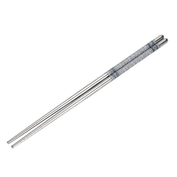 JoyMoreHome Stainless Steel Chopsticks Reusable Metal Chopsticks Dishwasher Safe Laser Engraved Pattern Chopsticks Gift Set Easy to Use and Clean