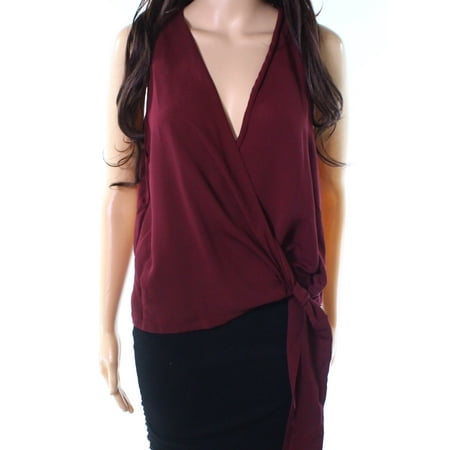 Lush Tops & Blouses - Lush Wine Medium Junior Tie-Front Surplice Tank ...