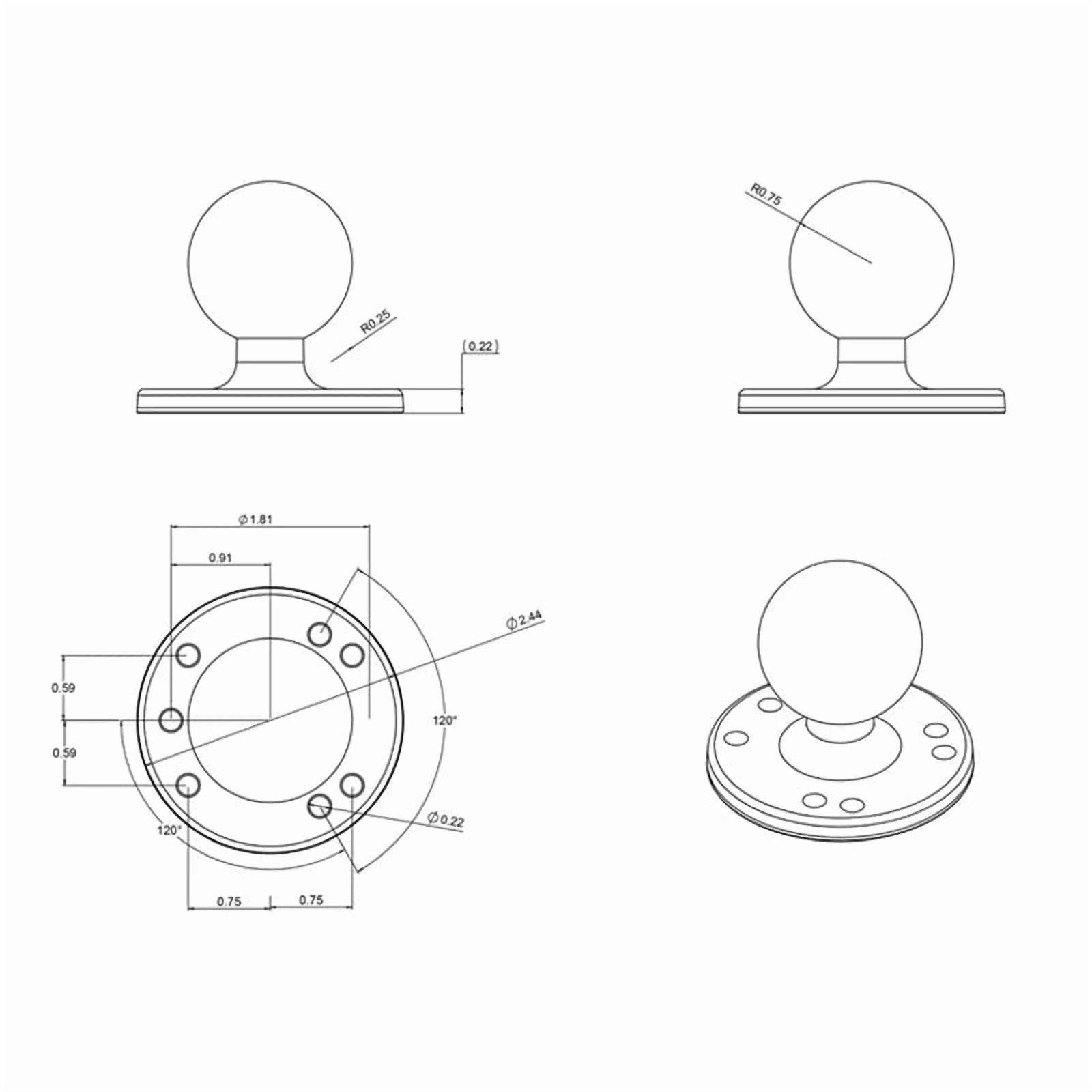RAM Mounts Mounting Arm for Cradle, Holder, Mounting Base