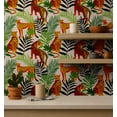 thumbnail image 4 of S4Sassy Wild Jungle Animals Wallpaper - Jungle Removable Wall Covering, 25" X 120" Self-Adhesive Vinyl Walls Paper, Decorative Wallwrap, Easy Diy Walls Covering For Bedroom, Living Room - Green, 4 of 8