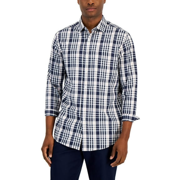 Club Room Mens Woven Regular Fit Button-Down Shirt