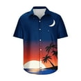 thumbnail image 2 of Ayolanni Tropical Print Men Hawaiian Shirts Short Sleeves Blue Button-up Shirts Summer Holiday Tops Size L, 2 of 4
