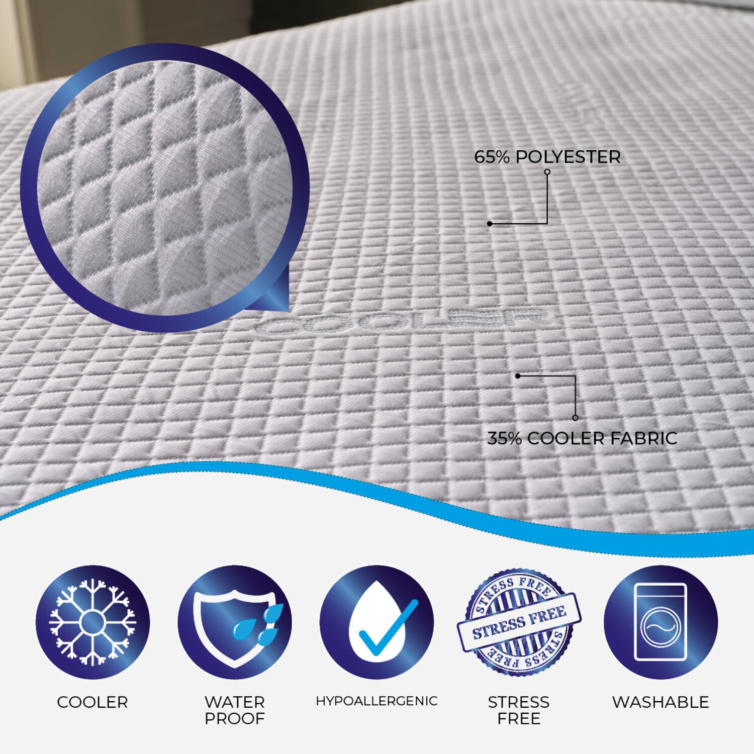 DOQU Home Cooler and Stress-Free Mattress Protector Waterproof 100%