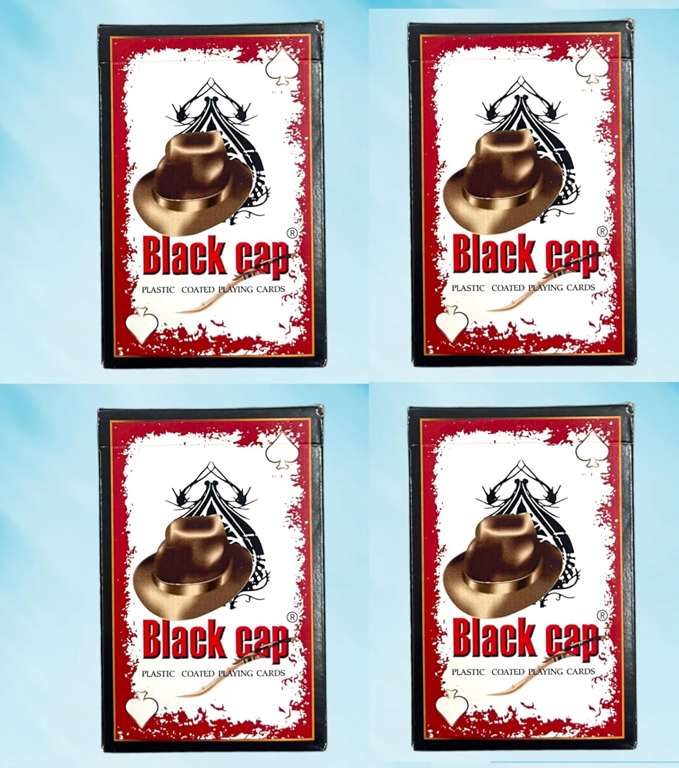 Woyr Black Cap Premium Plastic Coated Playing Cards Game Pack Of 6 For Adults - Multicolor, Card Game, Taash Cards, Playing Cards