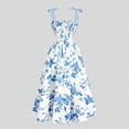 thumbnail image 6 of Summer Dresses for Women 2026 Trendy Polka Dot Spaghetti Straps Sundress Casual Round Neck Sleeveless Midi Dresses for Women Beach Vacation Slit Womens Dresses S, 6 of 6