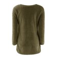 thumbnail image 4 of Womens Sweaters Soft Plush Long Sleeve Pullover Crewneck Faux Furry Tunic Tops Solid High Low Hem Trendy Blouses (Medium, Army Green), 4 of 5