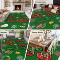 thumbnail image 5 of Green Christmas Area Rugs 6'x9', Washable Small Throw Rugs for Kitchen Dining room, Xmas Snowman Snowflakes Gifts Boxes Winter Indoor Outdoor Rug Non-Slip Low Pile Carpet Runner Reversible Floor Mats, 5 of 8