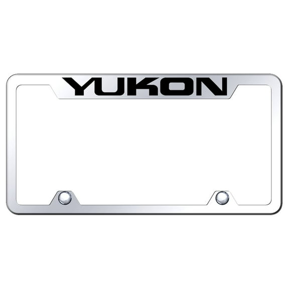 GMC Yukon Logo Stainless Steel Truck Cut-Out License Plate Frame (Chrome)