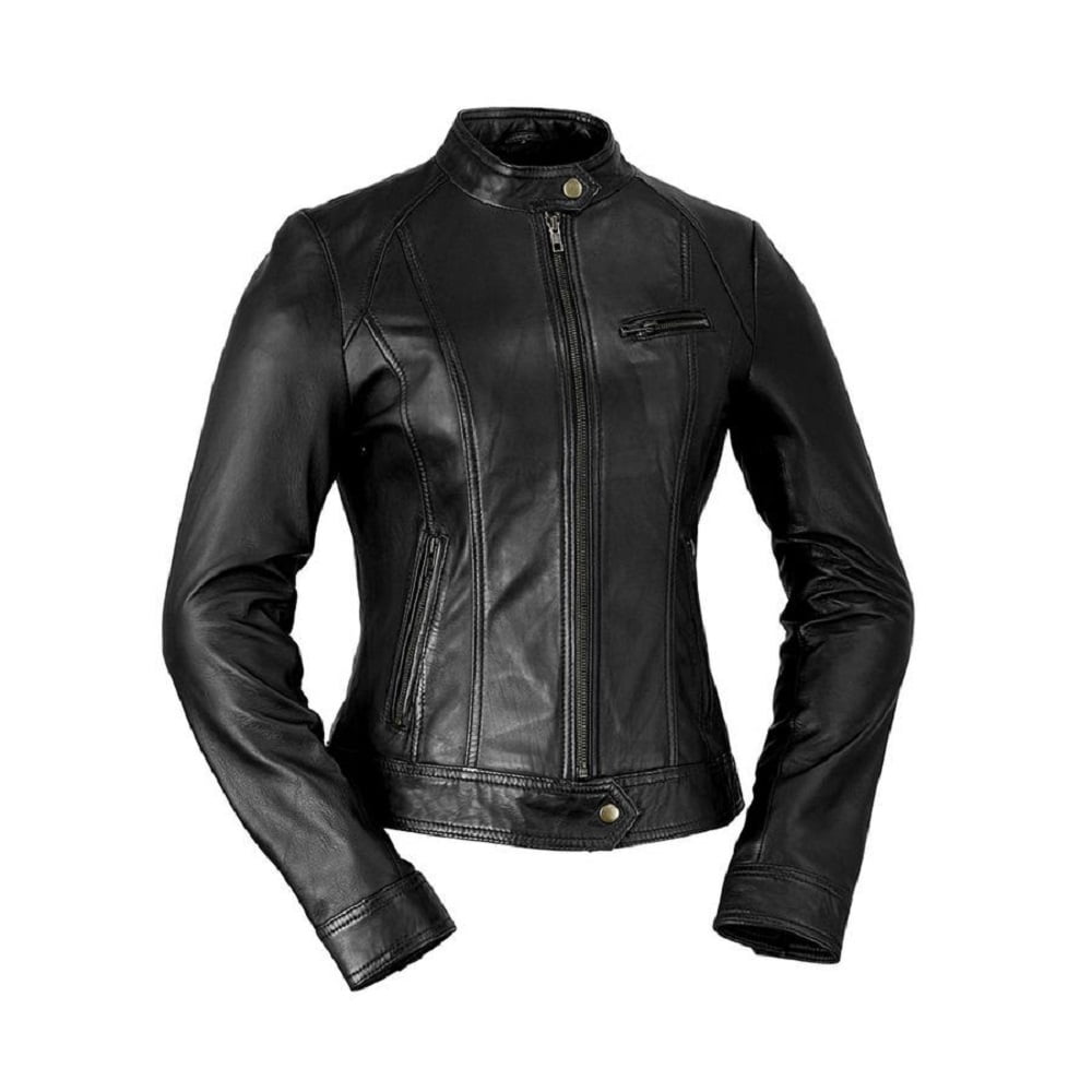 Whet Blu Women's Classic Scooter Style Leather Jacket - Walmart.com