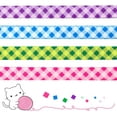 thumbnail image 2 of Azuza Breakaway Plaid Kitten Collar with Bell 4 Pack Quick Release Safe Buckle Cat Collars 4 Colors Checkered Pattern Adjustable from 6"-8", 2 of 7