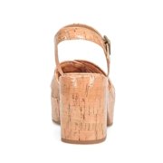 KORKS Womens Buckle Cork Platform Heels