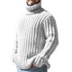 thumbnail image 1 of Gibobby Suéter cuello alto hombre Suéter de cuello alto para hombre, de ajuste delgado, casual, suéter de punto básico(Blanco,G), 1 of 3