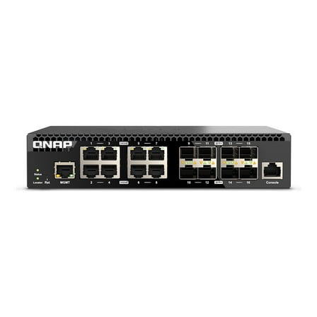 QNAP Half Rackmount 16-Port 10GbE Layer 2 Web Managed Switch QSW-M3216R-8S8T-US