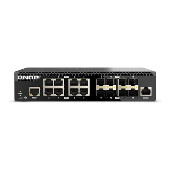 QNAP Half Rackmount 16-Port 10GbE Layer 2 Web Managed Switch QSW-M3216R-8S8T-US