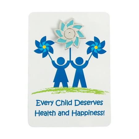 Pinwheel Brooch Pin - Fun Express - Child Abuse Pinwheel Pin On Card - Jewelry - Pins - Pin & Card Sets - 12 Pieces