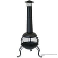 thumbnail image 3 of Sunnydaze 66" Black High-Temperature Paint Finish Steel Wood-Burning Chiminea with Rain Cap, 3 of 9