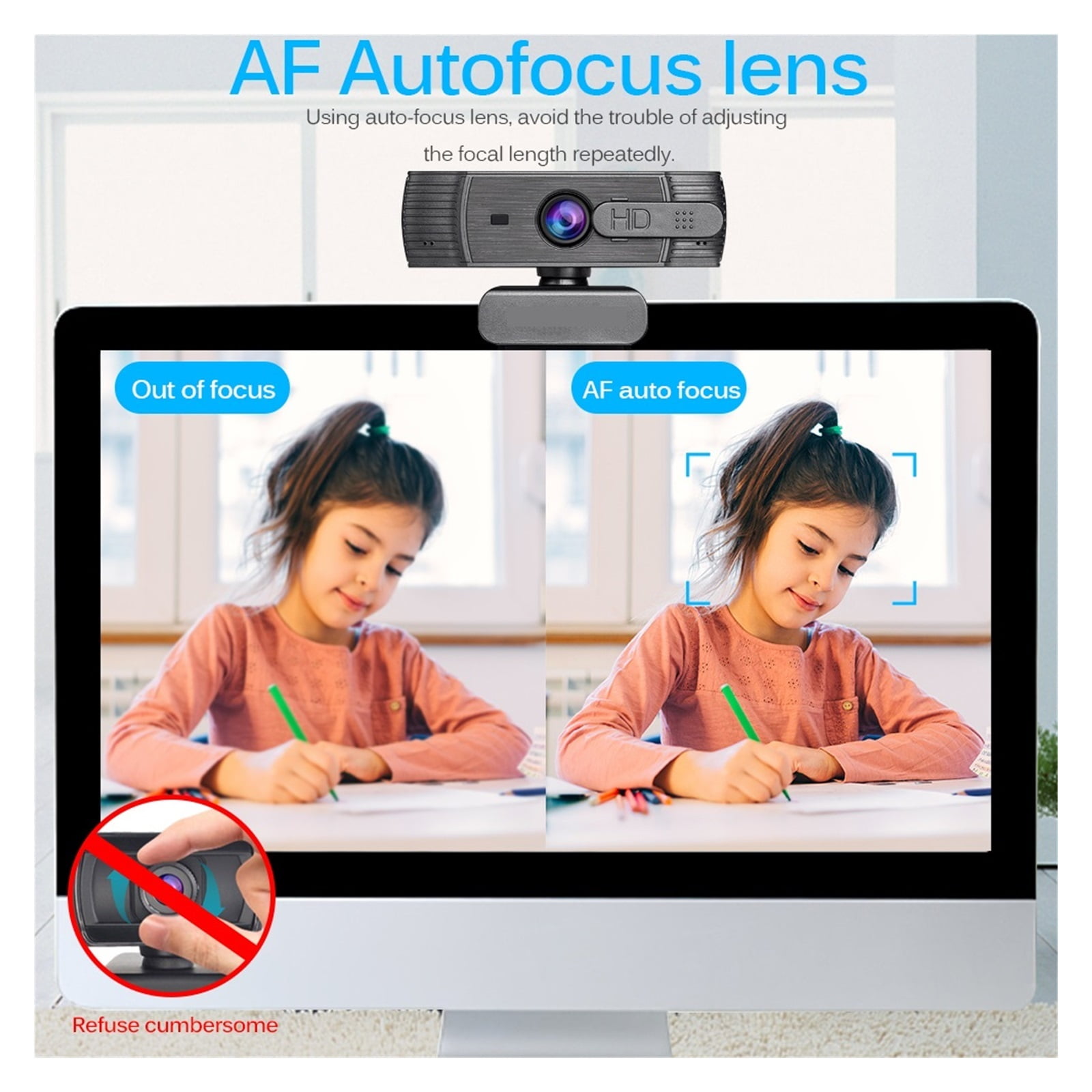 Autofocus Webcam 1080P Web Camera With Microphone For Pc/Computer Usb Camera Web Cam Webcam Full Hd 1080P For Conferencing, Live Streaming, Recording ,HD Video