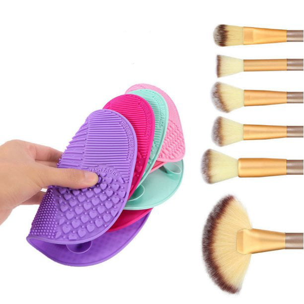 vnanda Compact Makeup Brush Cleaner Makeup Brush Cleaner Silicone Egg Shape  Mat Finger Glove Cleaning Pad Brush Tool Portable Effective Versatile 