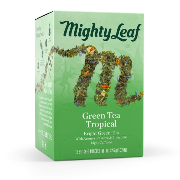 Mighty Leaf Tea Green Tea Tropical, Green Tea, 15 Tea Bags