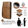 thumbnail image 7 of Contact's Leather 4 slots Passport Holder for Family with RFID Blocking , Passport Wallet for Travel (Brown), 7 of 7