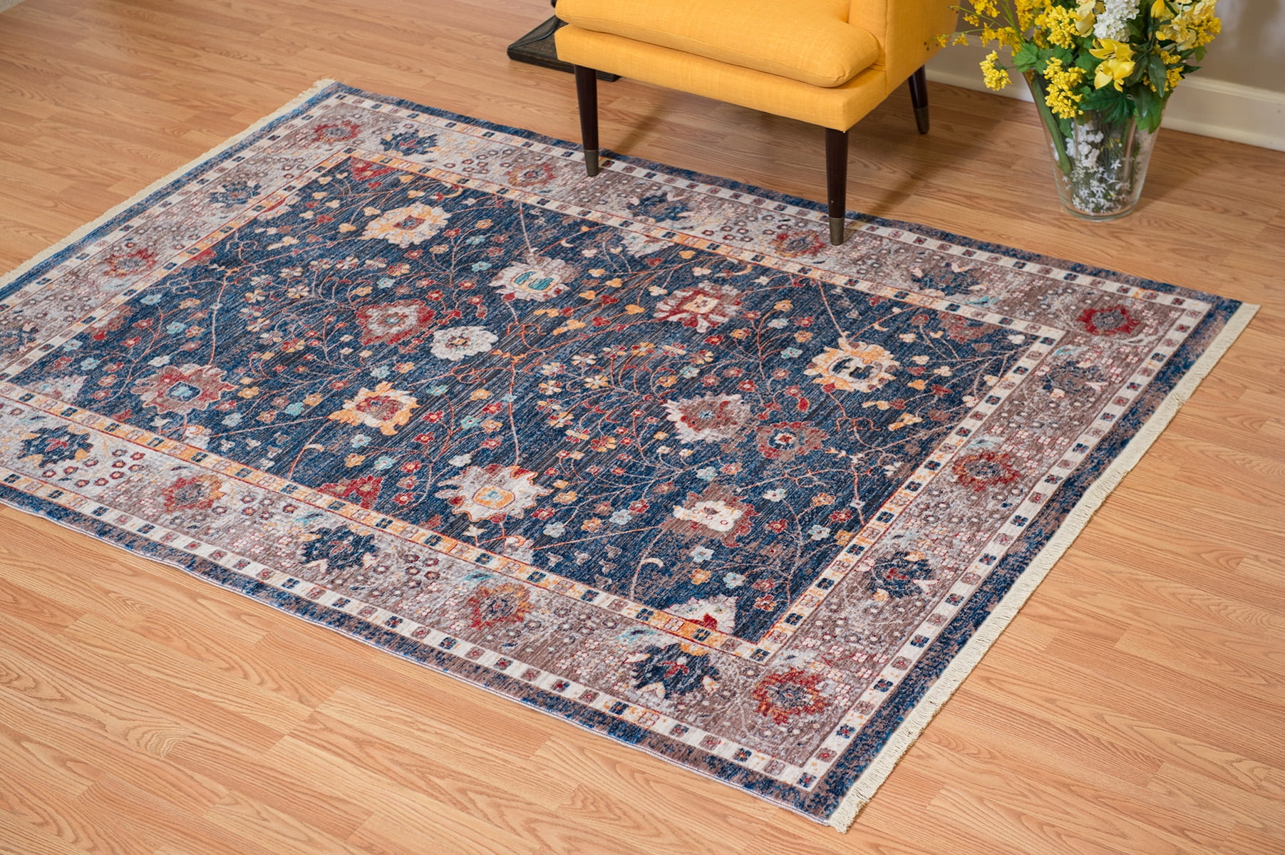 United Weavers Ashford Carlo Distressed Navy Polyester Area Rug or