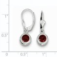 thumbnail image 2 of Primal Silver Sterling Silver Rhodium-plated 6mm Round Garnet Leverback Earrings, 2 of 4