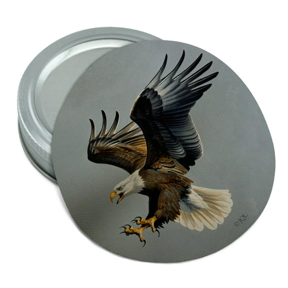 Screaming Bald Eagle Diving Catching Prey Round Rubber Non-Slip Jar Gripper Lid Opener