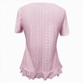 thumbnail image 6 of Kaprioy Women's Ruffle Hem Short Sleeve T-Shirt, Casual Summer Crew Neck Blouses Top, 6 of 6