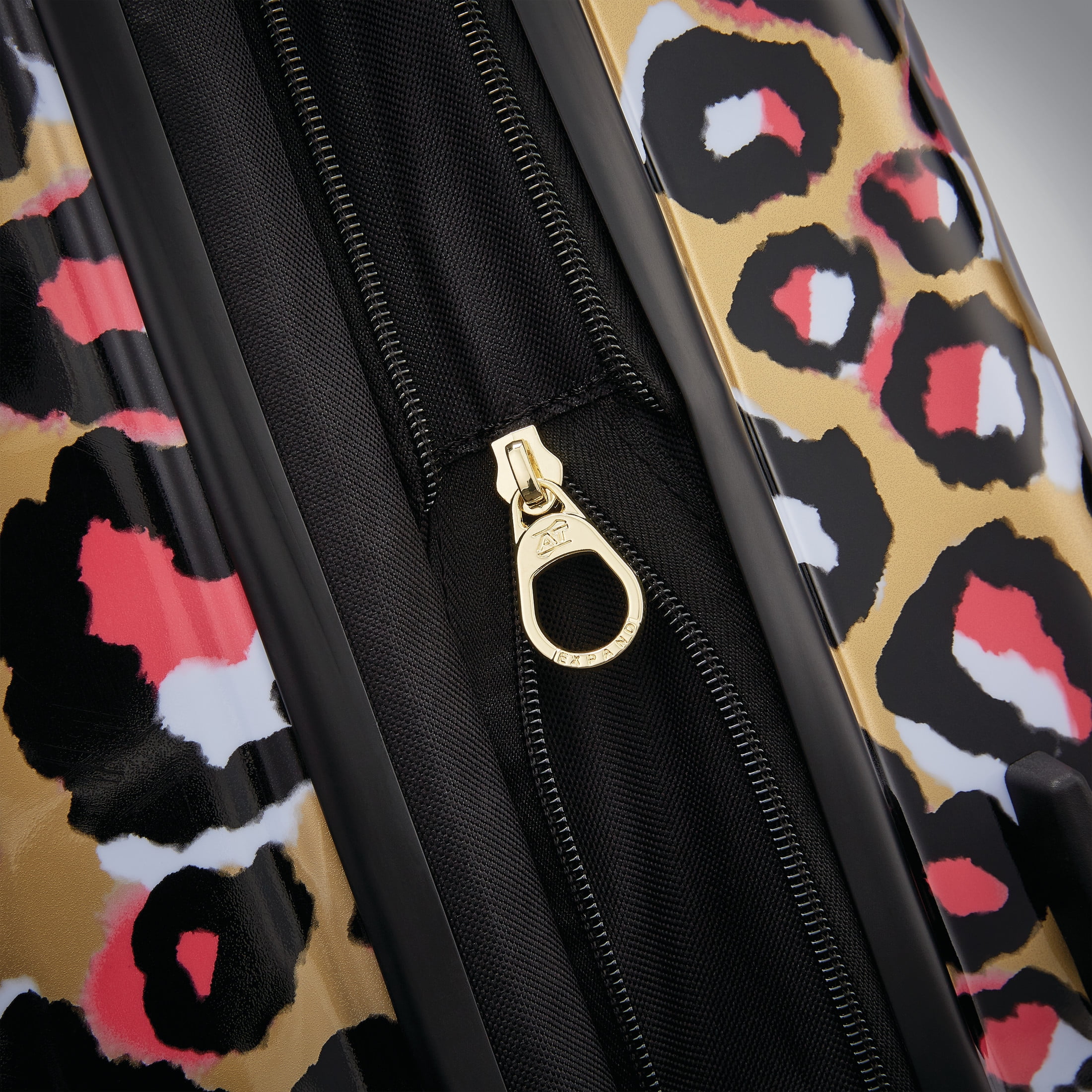 American Tourister Arabella Hardside Carry on Luggage with Spinner Wheels - Leopard Gold