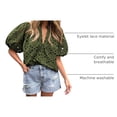 thumbnail image 4 of Camisa de Mujer PRETTYGARDEN Cuello en V con Encaje Bordado Verde Militar Talla L, 4 of 8