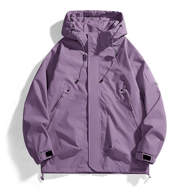 RXIRUCGD Manteau Veste Mode Ajustée à Capuche à Cordon avec Coutures pour Homme, Violet, Taille : S