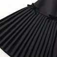 thumbnail image 6 of CPNG Girls Uniform Pleated Skirts with Bow Decor Solid Color High Waist A-line Casual Pleated Skirts with Lining Shorts(Black,3-4 Years), 6 of 9