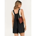 thumbnail image 2 of Women's Rompers Short Casual Jumpsuit Adjustable Strap Loose Dressy Linen Bib Overalls Ladies for Summer, 2 of 7