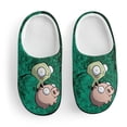 thumbnail image 3 of Invader Zim Pig Cartoon Kid's Cotton Slippers Winter Warm Soft Plush Slippers with Rubber Sole Non-Slip Indoor Outdoor Slip on Shoes Fluffy House Slippers For Boys Girls Teen, 3 of 8