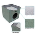 thumbnail image 2 of JESPET & GOOPAWS: Foldable Cat Condo - Sage Green - Cube House, Sleeper Bed Cave, Top Lying Surface, 2 Reversible Cushions, Hiding Place, 15.5 x 15", 2 of 8
