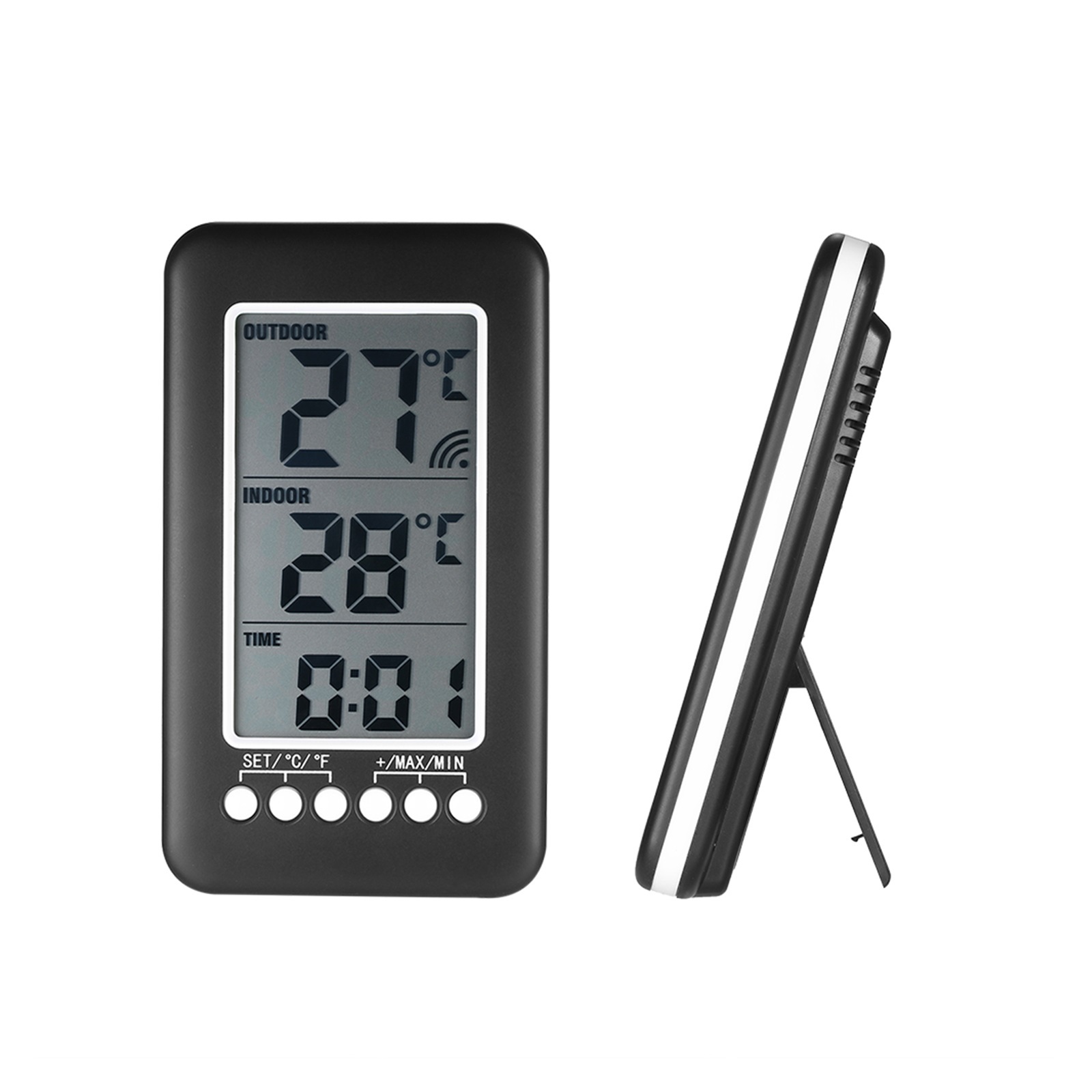2PCS Digital Thermometer Clock Function LCD Wireless Temperature Meter Electronic Weather Station ,Fast Response