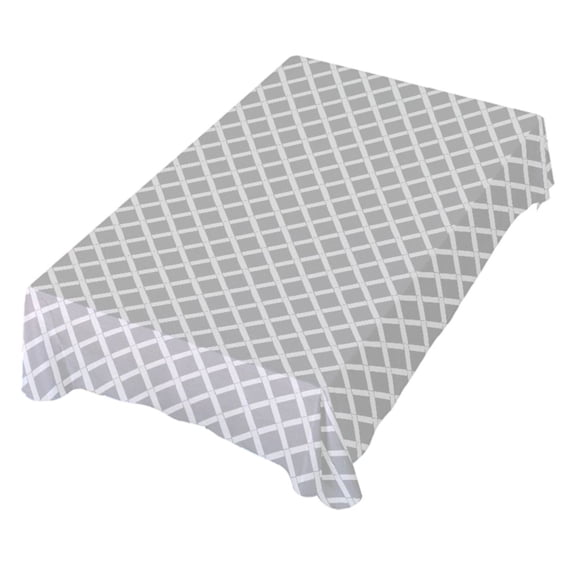 JSTEL Gray & White Grid Table Cloth Square 60 x 60 Inch Tablecloth Anti Wrinkle Table Cover for Dining Kitchen Parties