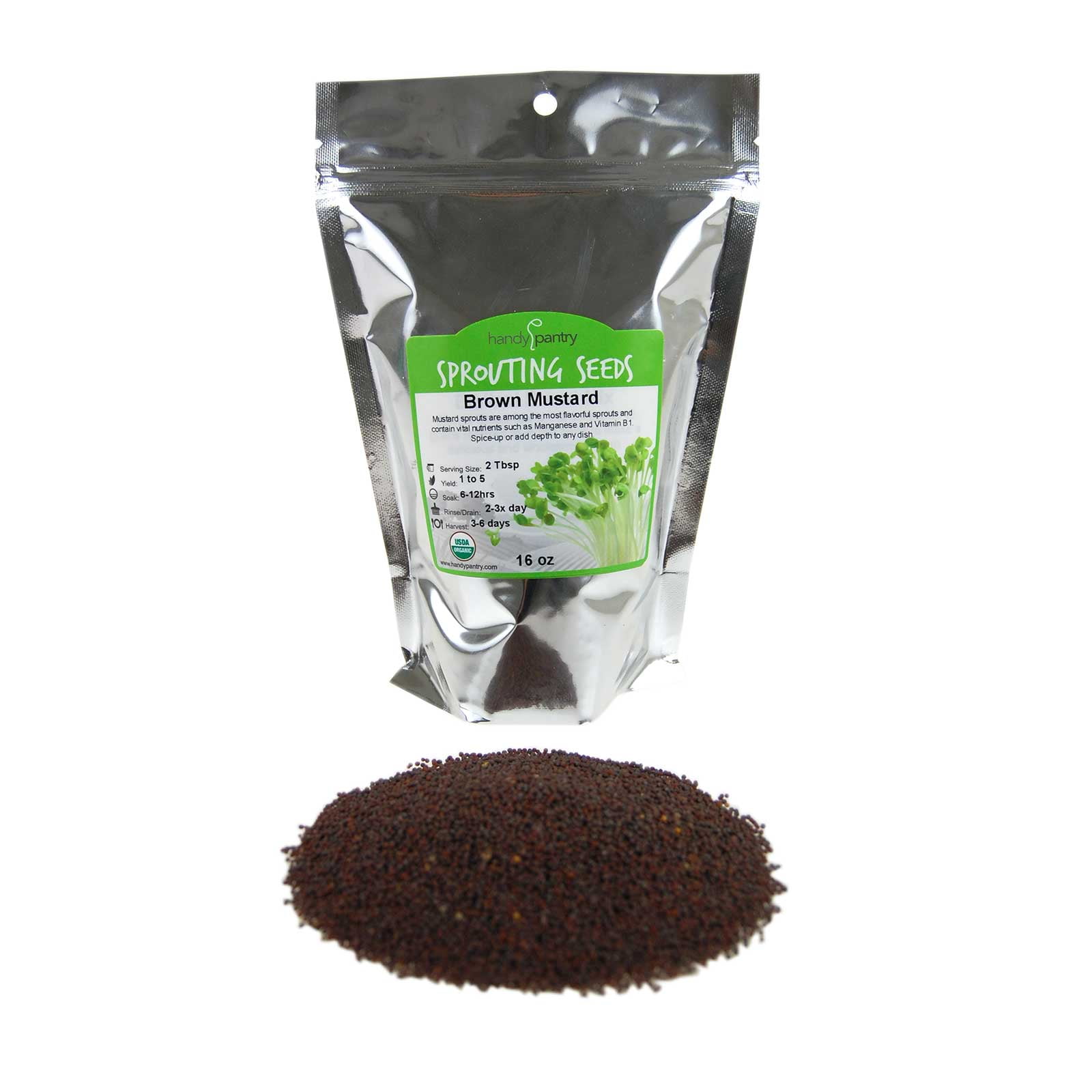 Organic Brown Mustard Sprouting Seeds 2 Lb Hot Mustard Seed For