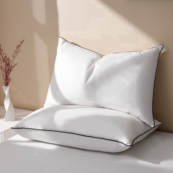 Howsheep Feather Down Pillows Set of 2, Medium Firm Hotel Bed Pillow 2 Pack, King Size, 20 x 36 in.
