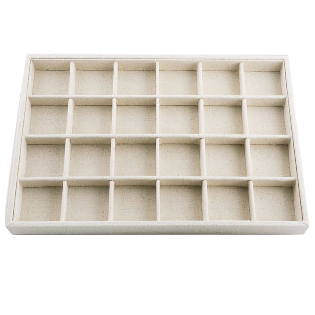 Bandeja de almacenamiento Sunnimix para joyas de terciopelo 24 Grids