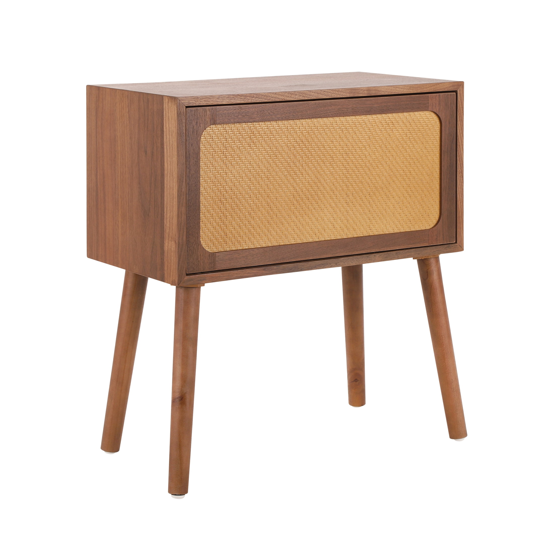 Christopher Knight Home Wood Nightstand with Rotating Hidden Compartment, Modern Storage Bedside Table, Walnut