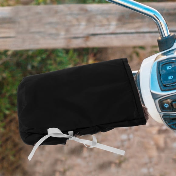 OULII 2Ud Protectores De Manillar Para Motocicleta Y Atv En Cuero PU Negro Con Calor