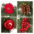 thumbnail image 6 of Rattan Fireplace Decoration, Christmas Garland, Artificial Holiday Decor, Pre-lit with LED Lights, Red Flowers Berries Cones and Shatterproof Balls, 6 of 8
