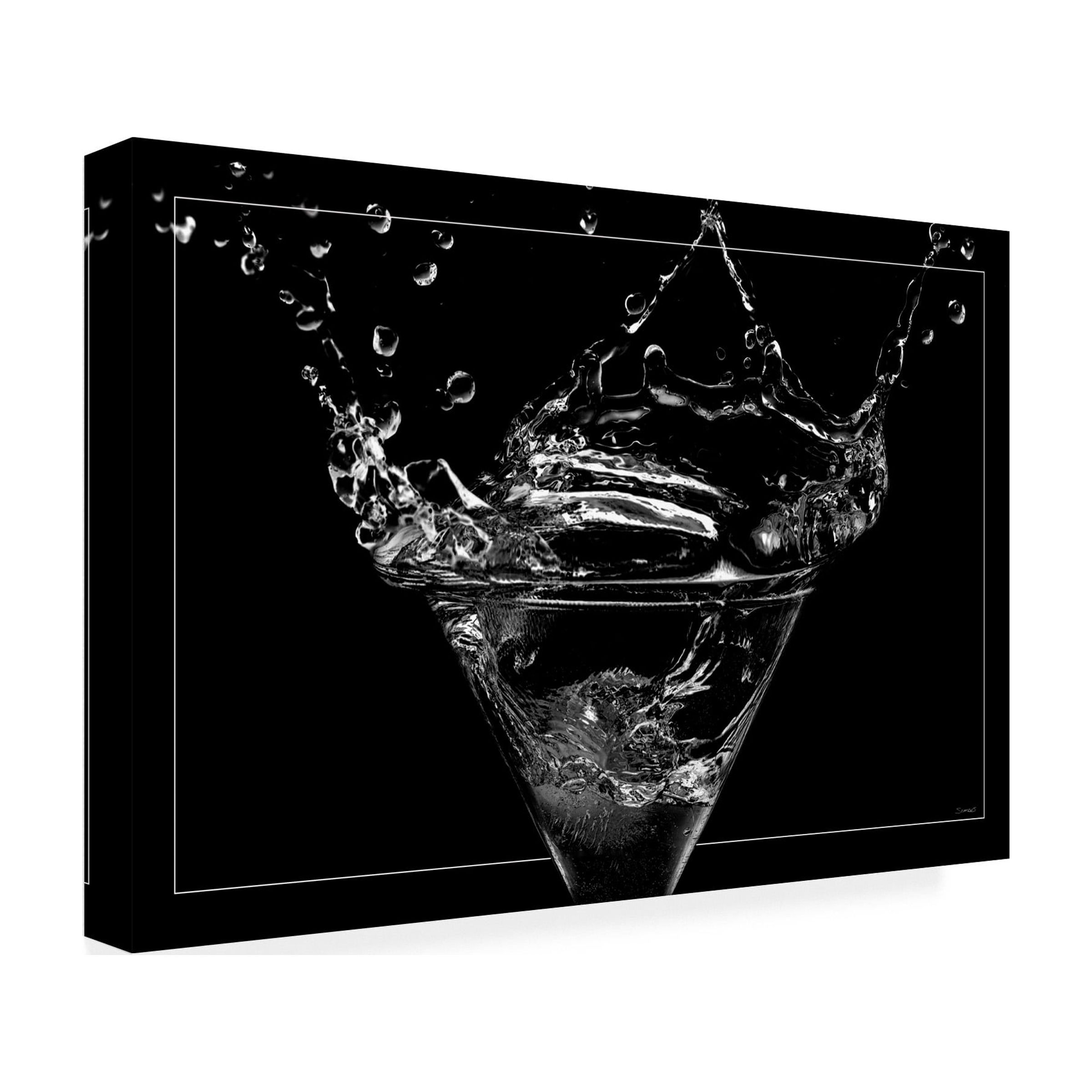 Canvas Wall Art - Gordon Semmens 'Martini Splash 12' Wall Art for Living Room, Bedroom, or Office DÃ©cor by Trademark Fine Art - 32 x 22 Inches