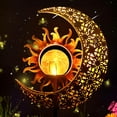 thumbnail image 6 of XIBUFE Garden Solar Lights Outdoor Decorative,Sun&Moon Crackle Glass Globe Metal Stake Light,Waterproof Warm White Led Light,Decorations for Pathway Lawn Patio Courtyard Backyard(1 Pack), 6 of 9