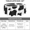 thumbnail image 3 of Cow Tablecloth Round Table Cloths 60 Inch Wrinkle Resistant Picnic Table Covers Washable Polyester for Holiday Kitchen Party Picnic -Black, 3 of 6