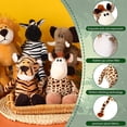 thumbnail image 3 of Juego de 6 juguetes de animales de peluche de safari para niños y niñas, lindo león, elefante, cebra, jirafa, tigre, mono para fiestas temáticas de animales S, 3 of 5