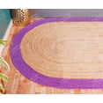 thumbnail image 4 of Chouhan Rugs Natural Jute Purple Bordered Rug Bohemian Rug Decor Rug Handwoven Rug Custom Rug Decorative Rug, 4 of 6