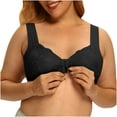 thumbnail image 4 of Homenesgenics Plus Size Bras for Women 3pc Women Lace Patchwork Bra Wireless Underwear Bra Full-Coverage Bras Black XXXL, 4 of 9